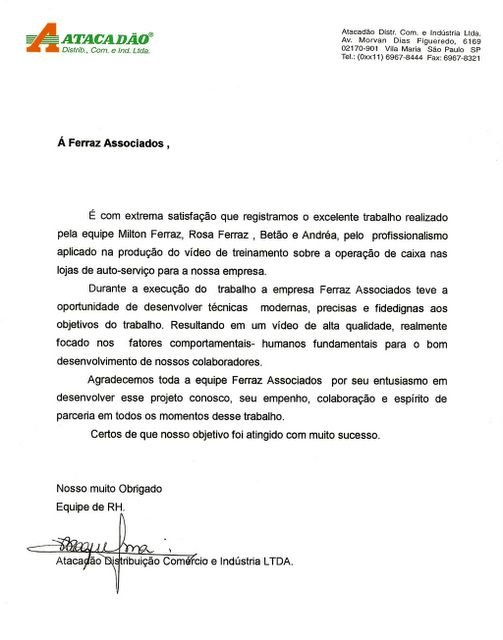 Carta de referência do Atacadão