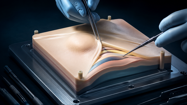Treinamento de dissecção em simulador anatômico