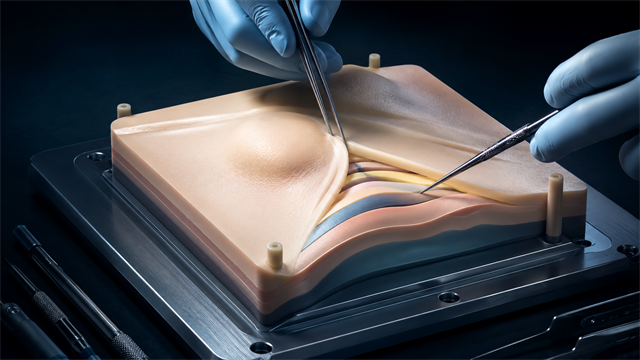 Treinamento de dissecção em simulador anatômico